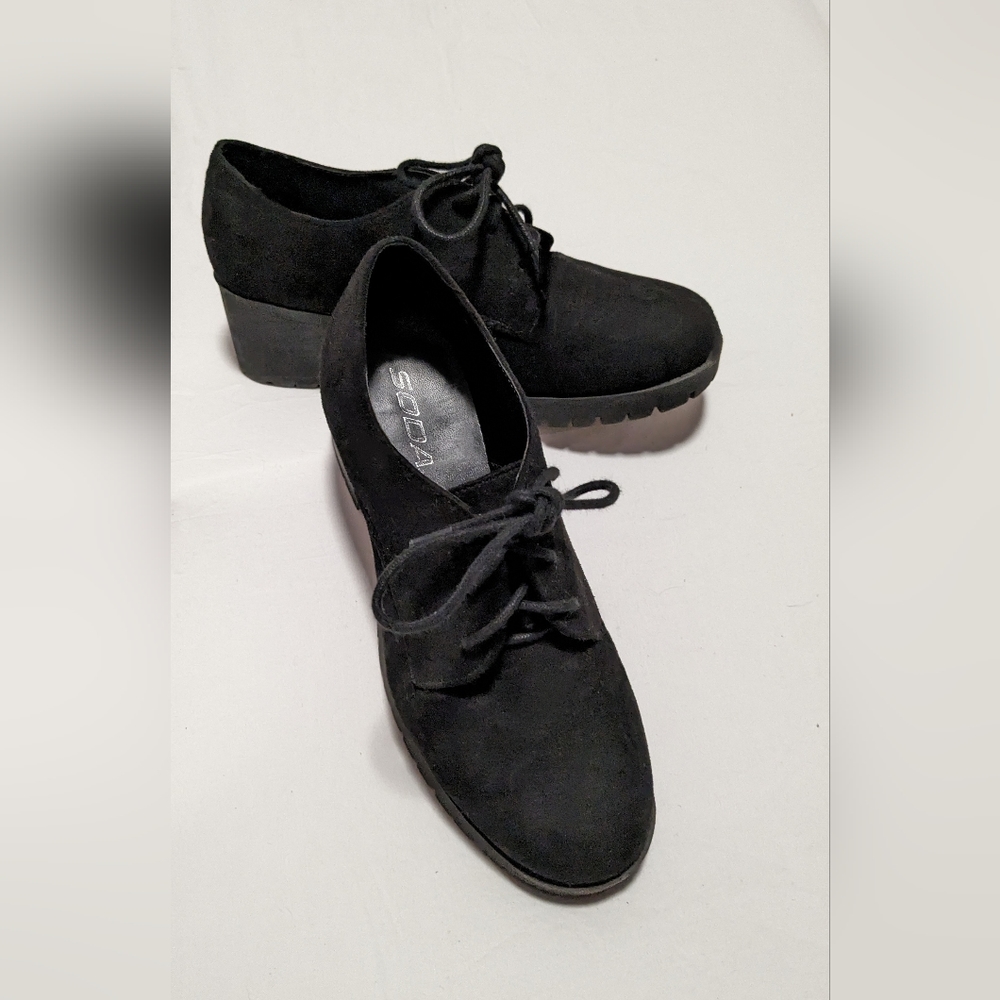 Women's soda platform shoes, black, size 6
